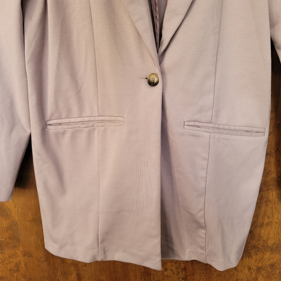 Stoosh dusty pink unlined one button tunic length stretch blazer vented XL - Picture 5 of 7